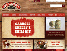 Tablet Screenshot of carrollshelbyschili.com